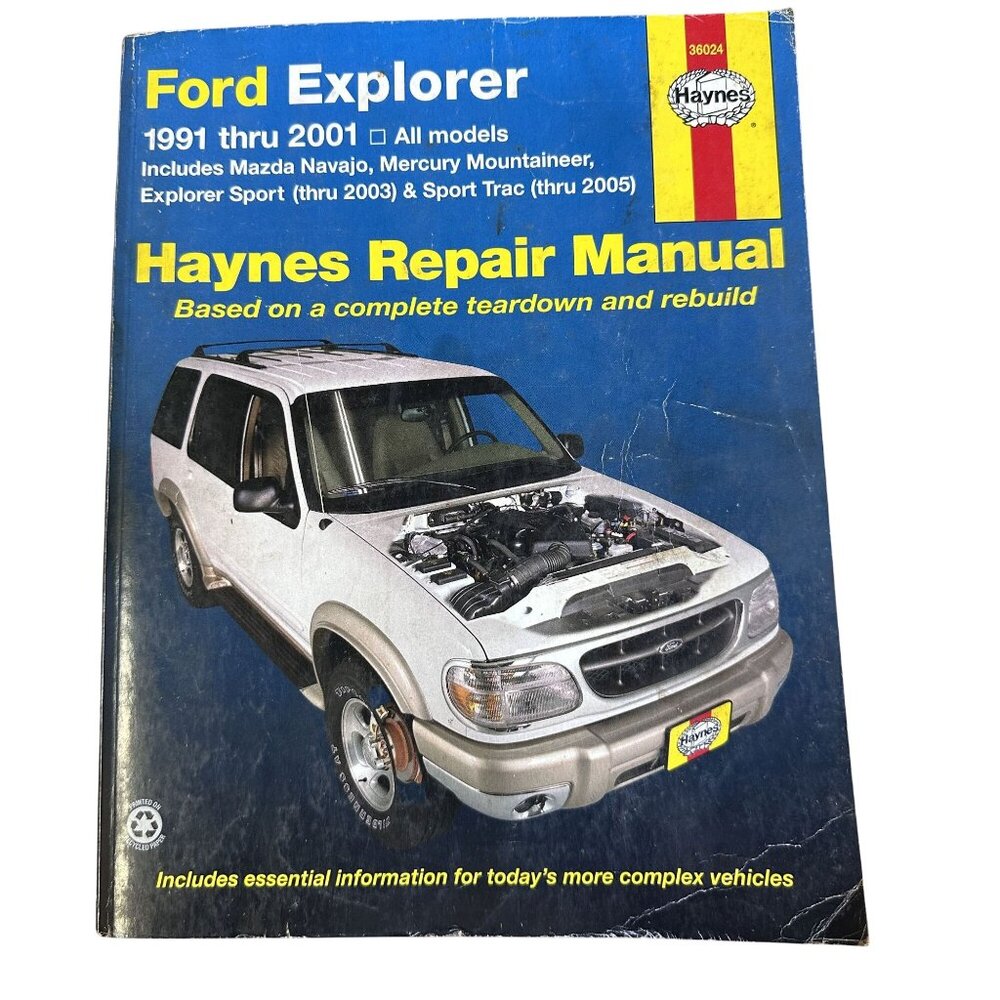 Vtg Haynes Automotive Repair Manual Ford Explorer 1991-2001 All Models